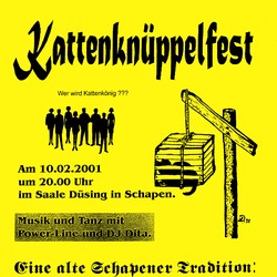 Einladung zum Kattenknüppelfest. Foto: Archiv Heimatverein Schapen. (vergrößerte Bildansicht wird geöffnet)