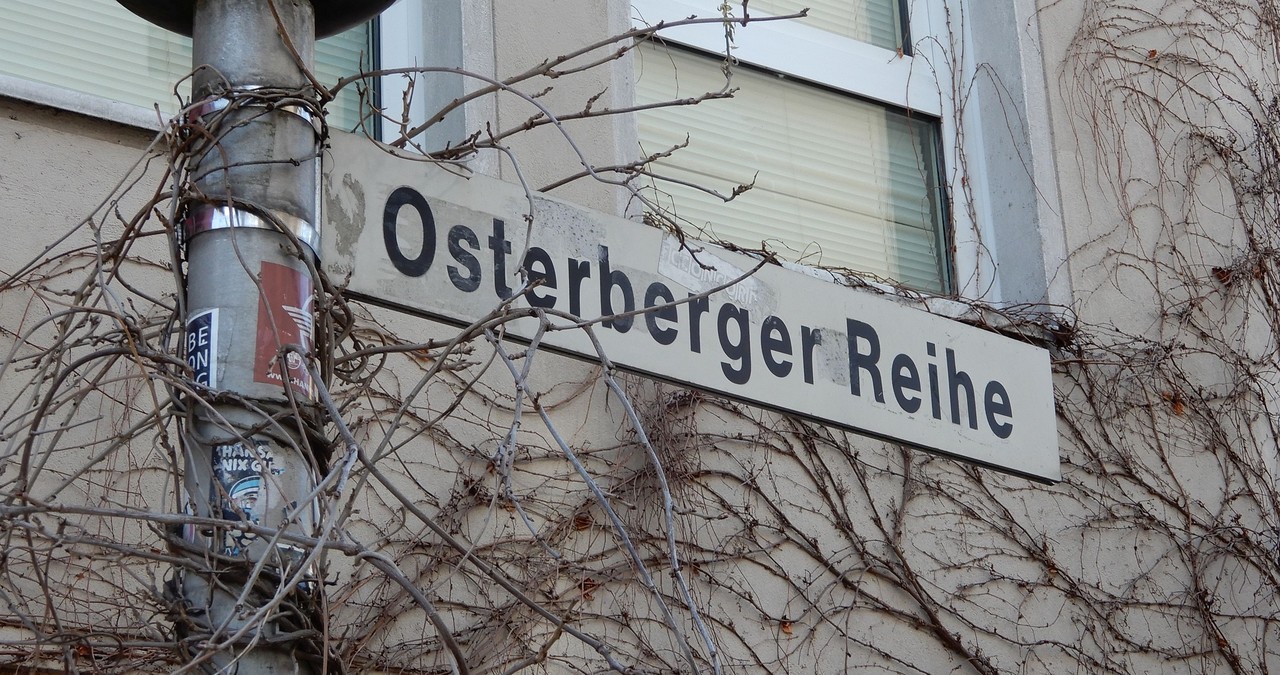 Straßenschild "Osterberger Reihe" in Osnabrück. Foto: Sebastian Schröder.