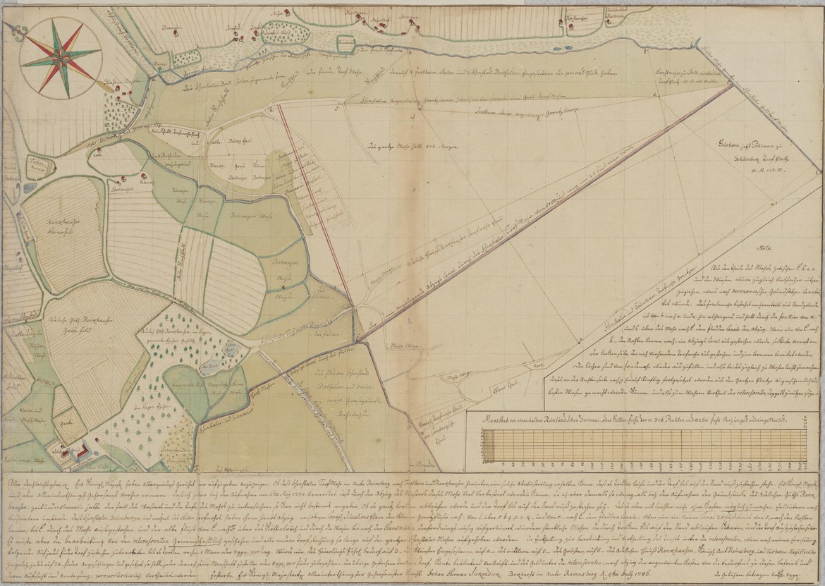 LAV NRW W, W 015, Karten A (Allgemein), Nr. 12663: Plan zur Entwässerung Isenstedter Moors von Johann Hermann Siekendiek, 1796.