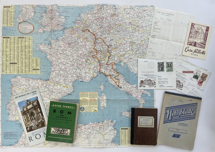 Unterlagen Italienreise 1959, Nachlass Gerhard Schmidt, Archiv für Alltagskultur in Westfalen, K03119.0004.