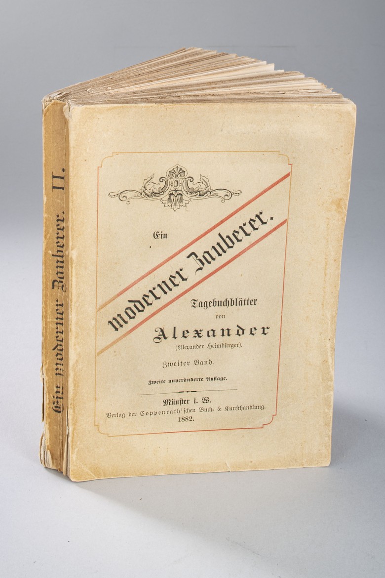 Alexander Heimbürger: Ein moderner Zauberer. Tagebuchblätter von Alexander. Münster 1882, 2. Band, 2. Auflage, Stadtmuseum Münster (Foto: Stadtmuseum Münster, Sarah Kottmeier)