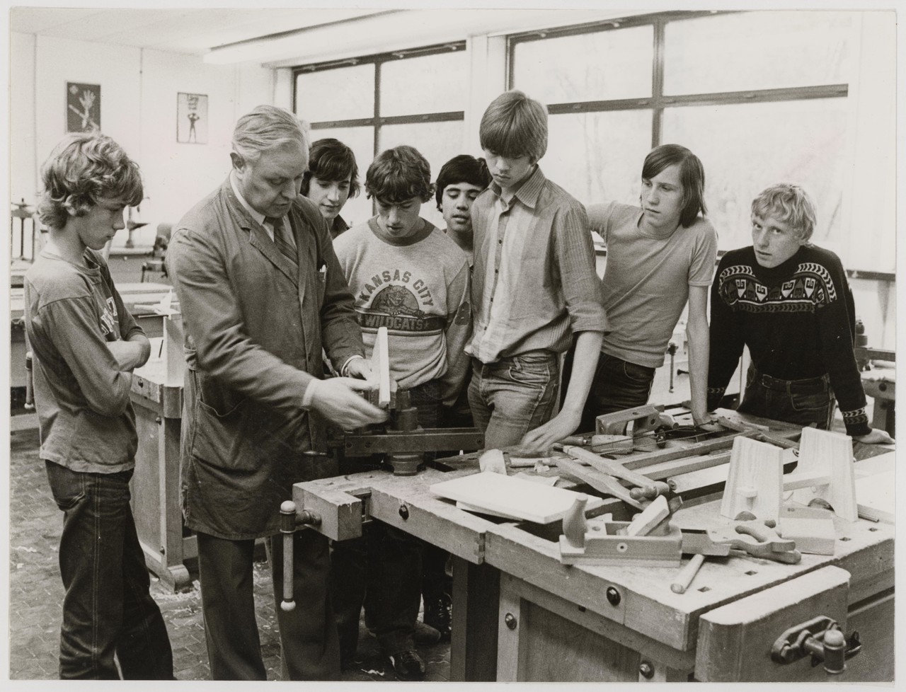 Berufsschule für Tischler im Hochsauerlandkreis, 1981, Fotograf: Helmut Orwat, Archiv für Alltagskultur in Westfalen, 2006.00141.