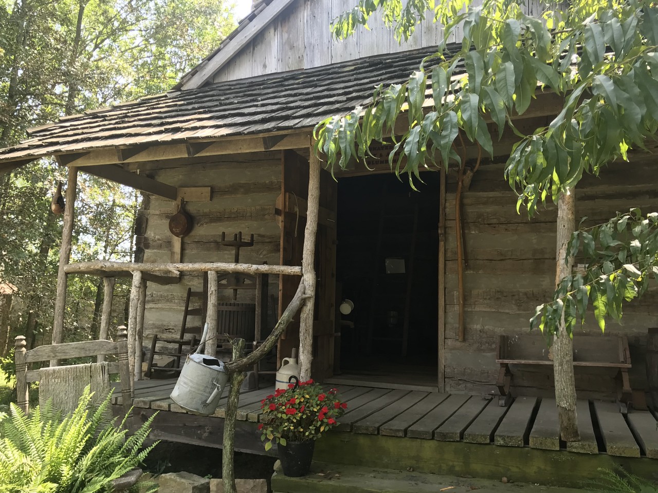 Eine Blockhütte der ersten deutschen Siedler in Germantown.