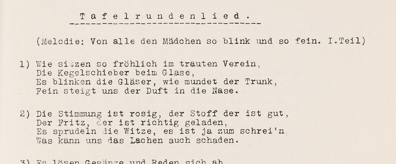Das "Tafelrundenlied" (Auszug).