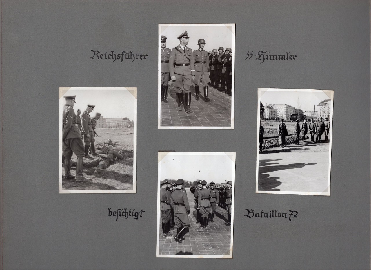 Der Enkel von Johann Ruf entdeckte in einer Publikation einen weiteren Abzug des Fotos von Johann Ruf und Heinrich Himmler. Das Album stammt von einem anderen Polizisten des Bataillons 72 und befindet sich im Besitz der Villa ten Hompel. (Foto: Geschichtsort Villa ten Hompel, Depositum Kroker)