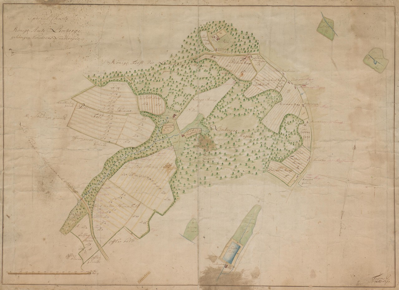 Darstellung des preußischen Forstbezirks Limberg („Limberger Hagen“), 1792 (LAV NRW W, W 051, Nr. 19670)