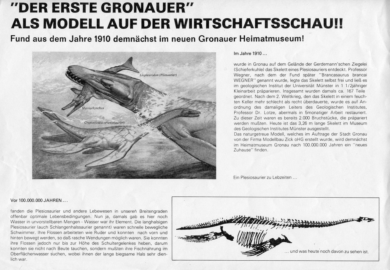 Der „Erste Gronauer“ als Modell auf der Wirtschaftsschau 1988. Quelle: Emil Schoppmann.