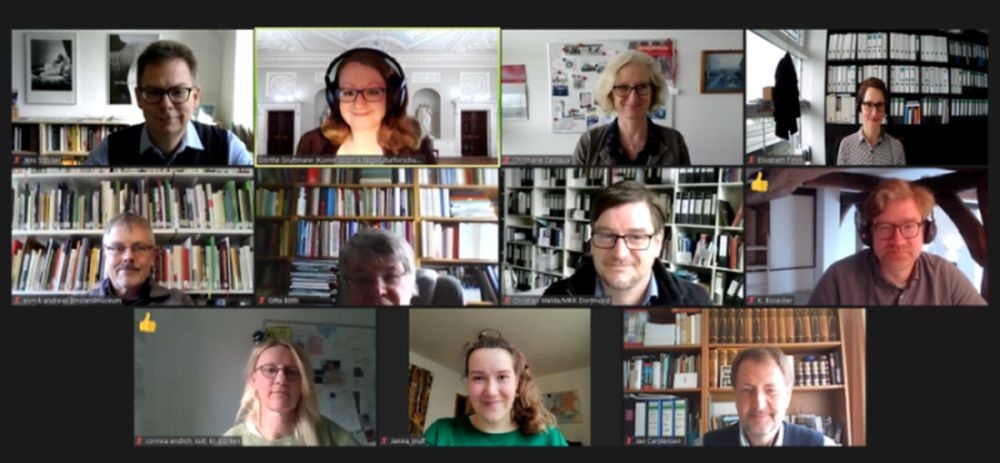 Digitale Redaktionskonferenz im April 2021. Screenshot: Kommission Alltagskulturforschung.