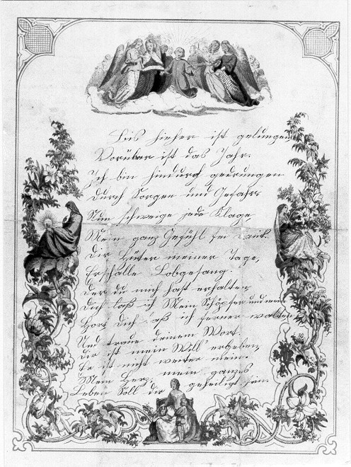 Neujahrsbrief aus Unna-Bönen, 1873, Archiv für Alltagskultur, Sign. 1988.02253.