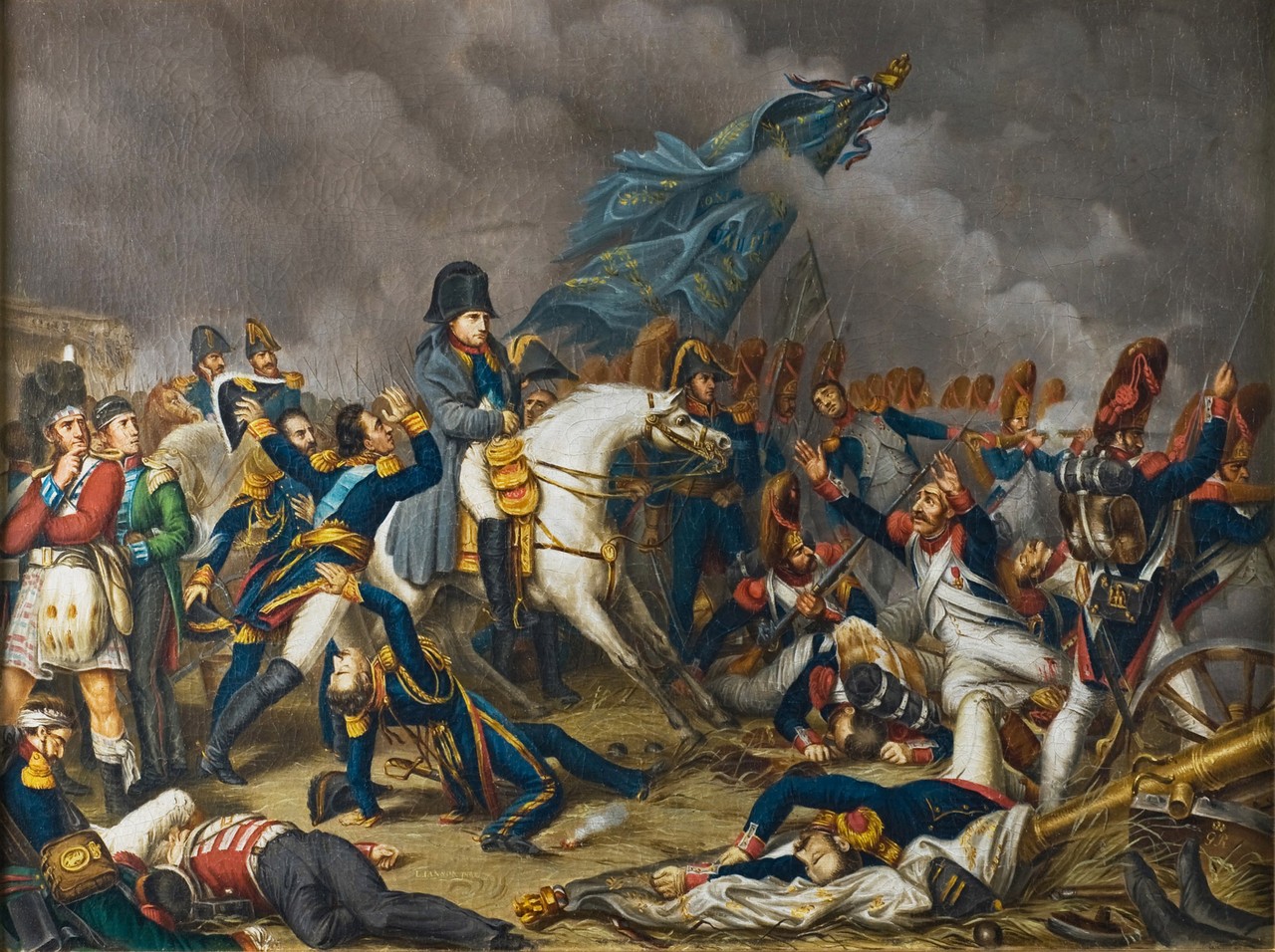 Gemälde Napoleons in der Schlacht bei Waterloo. Aus Emsbüren, jetzt im Emslandmuseum Lingen.