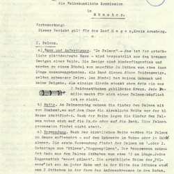 Erste Seite des Berichtes von Franz Nolte, Iserlohn-Letmathe, 1955, Archiv für Alltagskultur in Westfalen, MS00608. (vergrößerte Bildansicht wird geöffnet)