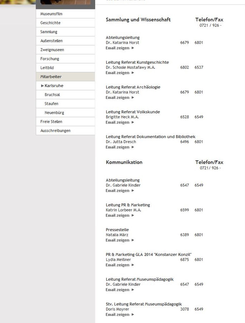 Abb. 1: Badisches Landesmuseum Karlsruhe, Homepage, Screenshot, 25.12.2014.