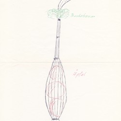 "Vorschriftsmäßiges Palmbund." Dem Bericht von Wilhelm Schmidt, Belecke, 1960, beigelegte Zeichnung, Archiv für Alltagskultur in Westfalen, MS01806. (vergrößerte Bildansicht wird geöffnet)