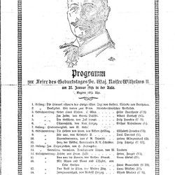 Programm der Kaisergeburtstagsfeier 1916, Realprogymnasium und Höhere Mädchenschule zu Lünen. Archiv für Alltagskultur, K 506. (vergrößerte Bildansicht wird geöffnet)