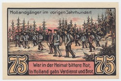 Hollandgänger auf einem Notgeldschein der Stadt Freren von 1921. (vergrößerte Bildansicht wird geöffnet)