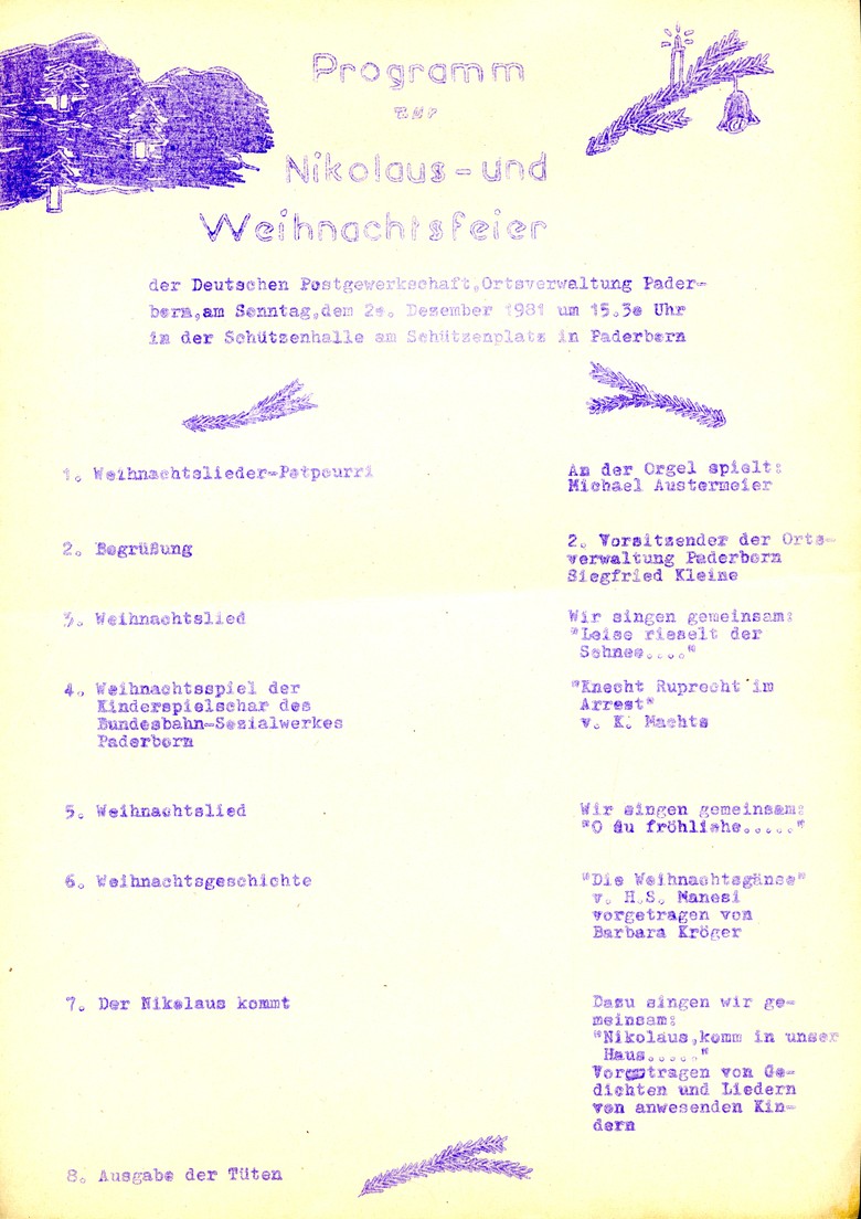 Einladungen zur Nikolausfeier, aus: Konvolut Mietze, Archiv für Alltagskultur, K 2032.