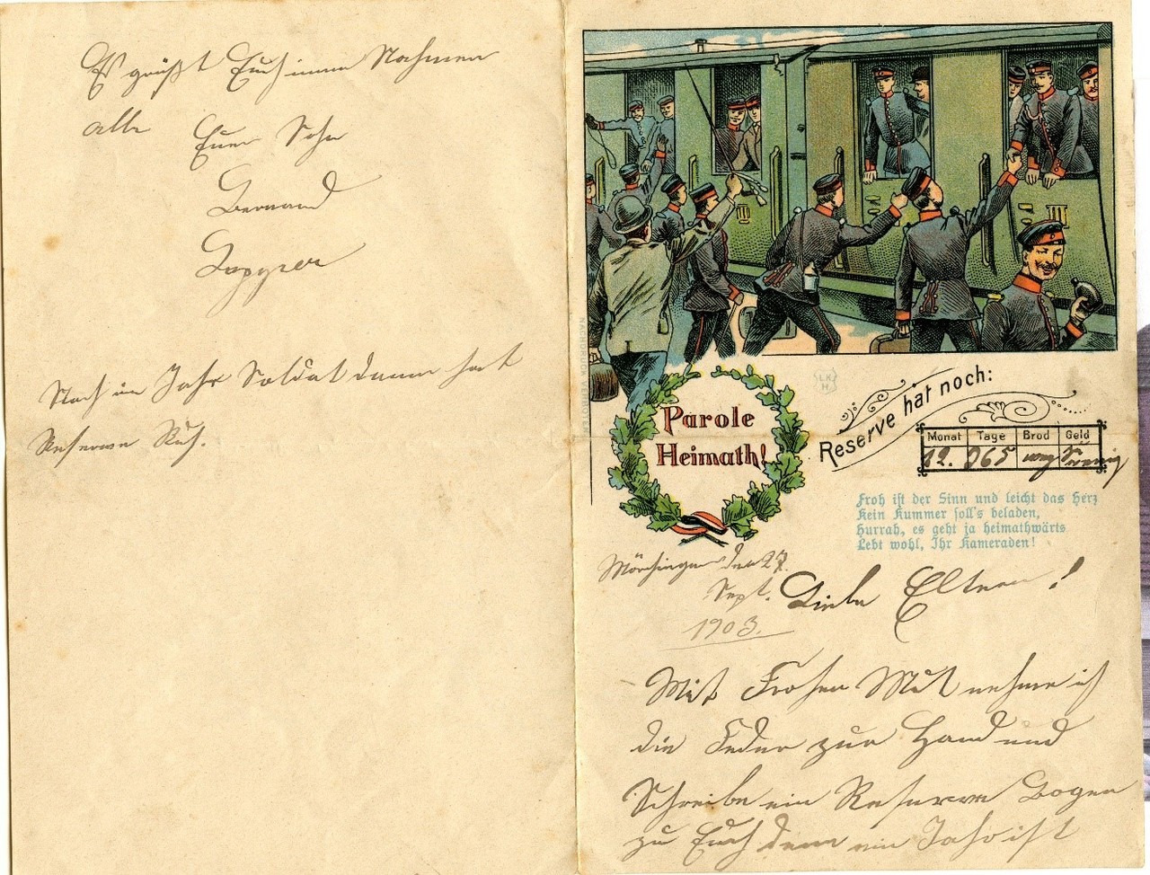 Brief von Bernhard Lepper an seine Eltern vom 27.09.1903.