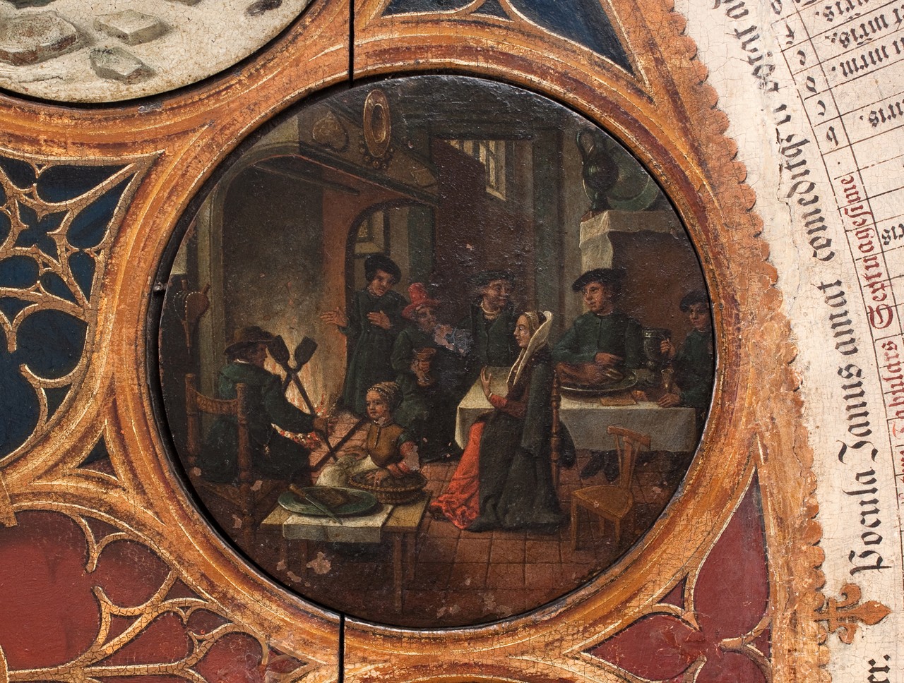 Das Dezember-Bild zeigt eine Familie in Münster beim backen von Neujahrskuchen. Foto: Dr. Michael Reuter.