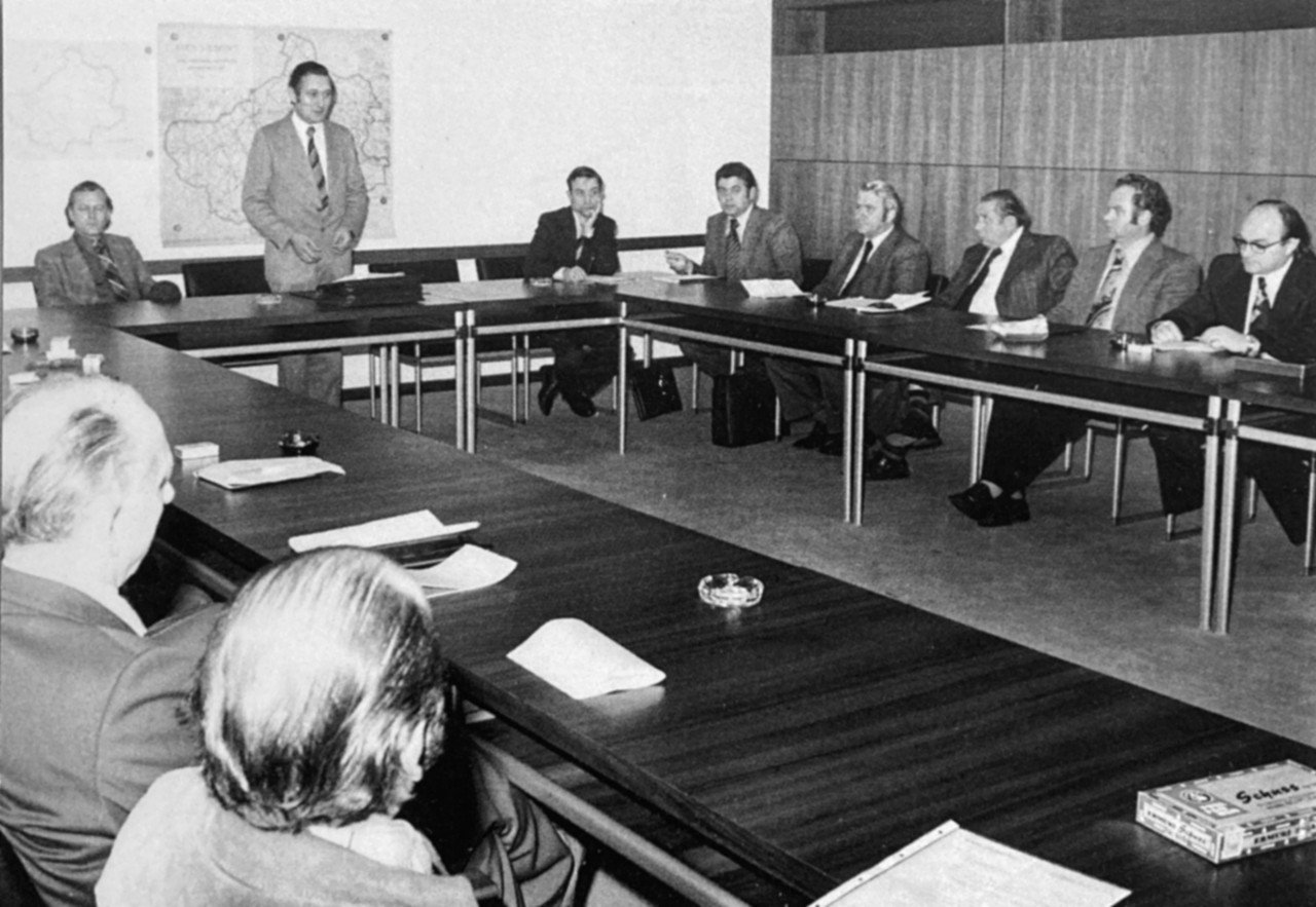 Bürgermeisterkonferenz des Neuen Kreises Steinfurt, 12.11.1975 (Foto Kreisarchiv Steinfurt).
