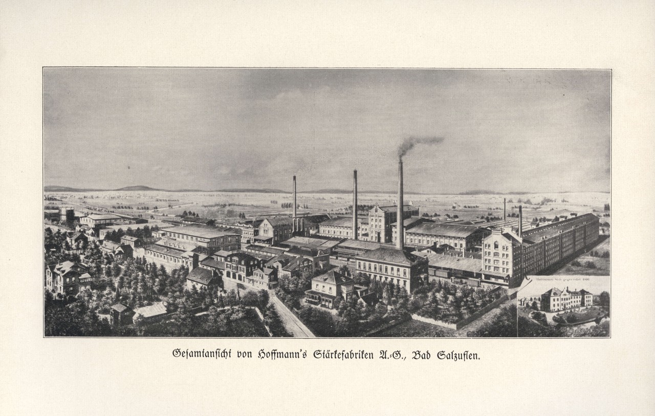 80 Jahre Hoffmann's Stärkefabriken, Gesamtansicht von Hoffmann's Stärkefabriken.