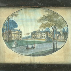Das Aquarell aus der Hand August von Ledeburs zeigt eine Ansicht des Canalschen Gartens vor Prag. Quelle: Emil Schoppmann (vergrößerte Bildansicht wird geöffnet)