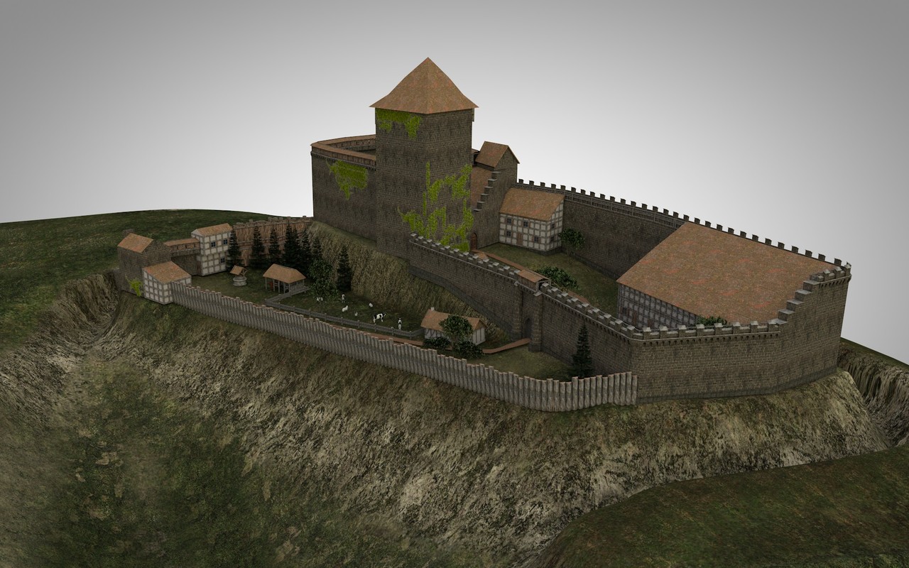 Digitales Modell der Burgruine Limberg.
