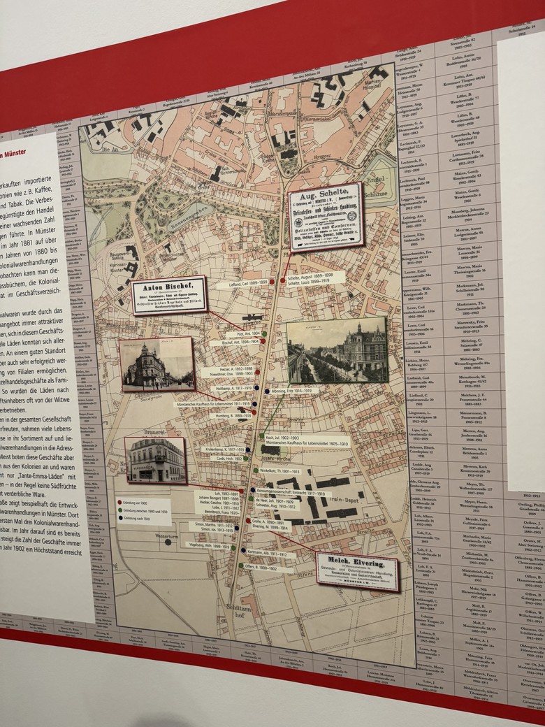 Über Anzahl, Bedeutung und Lage von Kolonialwarenläden in Münster klärt eine Karte auf. (Foto: Cantauw)