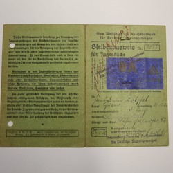 Bleibenausweis für Jugendliche des Ortsverband Buer im Reichsverband für Deutsche Jugendherbergen, Gelsenkirchen 1938, Archiv für Alltagskultur in Westfalen, K02762.0029. (vergrößerte Bildansicht wird geöffnet)
